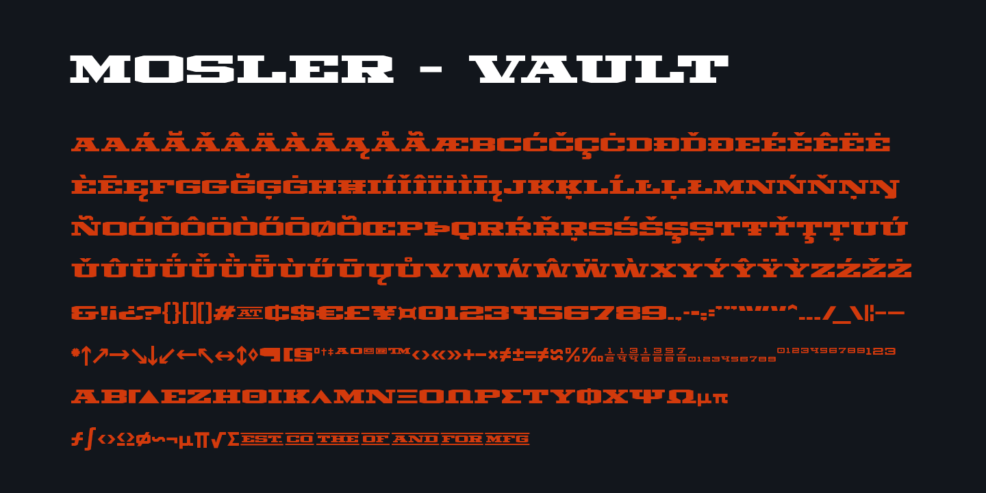 Ejemplo de fuente Mosler Vault